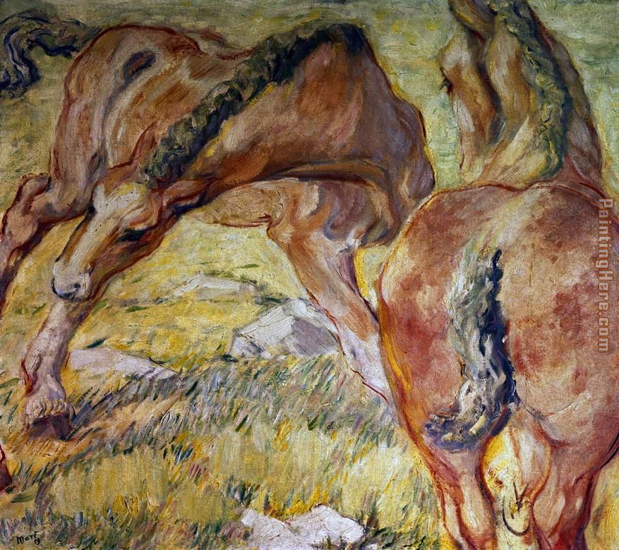 Mutterpferd und Fohlen painting - Franz Marc Mutterpferd und Fohlen art painting